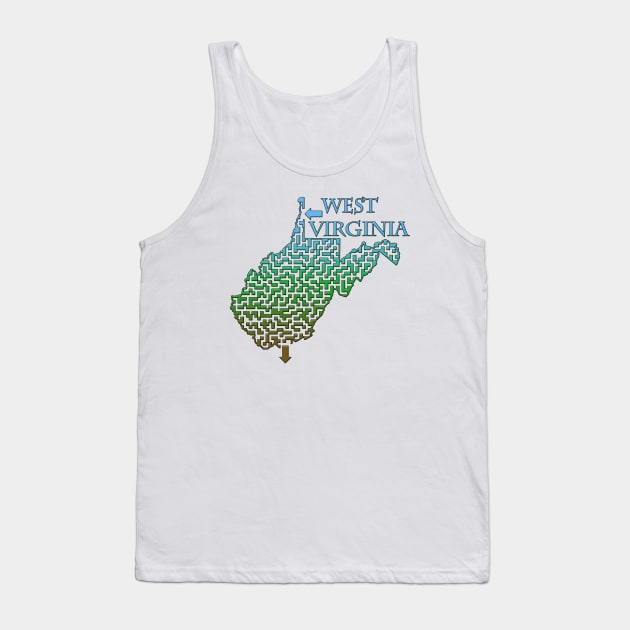 State of West Virginia Colorful Maze Tank Top by gorff